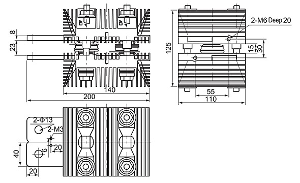 SF12BL Esquema del disipador térmico