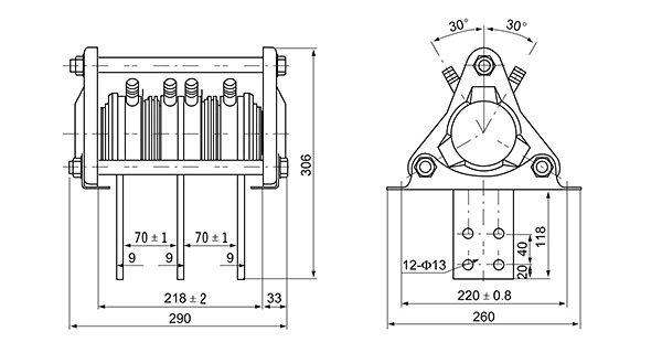 SS25BL Dibujo del disipador térmico