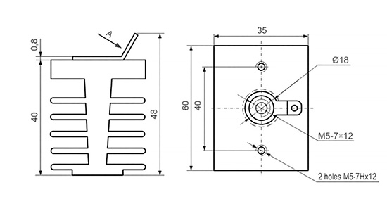 Dimensiones del disipador térmico