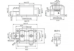 Esquema del módulo tiristor Doble
