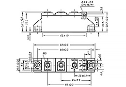 Esquema del módulo tiristor Doble