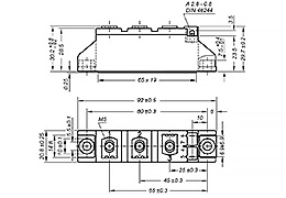 Esquema del módulo tiristor Doble