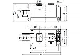 Esquema del módulo tiristor Doble