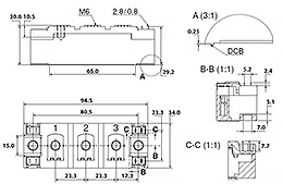 Esquema del módulo tiristor Doble