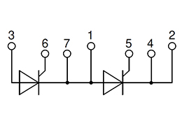 Circuito de módulo tiristor Doble