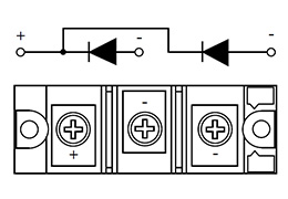 Diagrama de circuito de los módulos de diodos