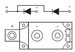 Diagrama de circuito de los módulos de diodos