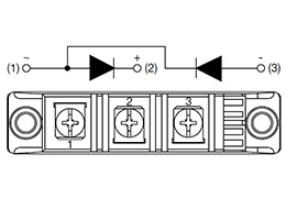 Diagrama de circuito de los módulos de diodos