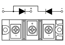 Diagrama de circuito de los módulos de diodos