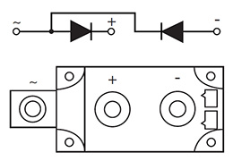 Diagrama de circuito de los módulos de diodos
