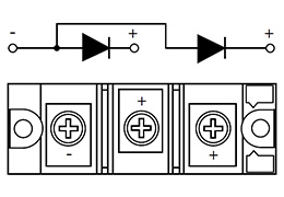 Diagrama de circuito de los módulos de diodos