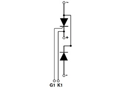 Diagrama de circuito de los módulos tiristores