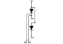 Diagrama de circuito de los módulos tiristores