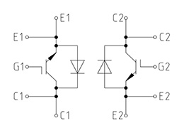 Topología del módulo IGBT FF600R17KE3_B2