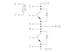 Topología del módulo IGBT FF2400R12IP7P