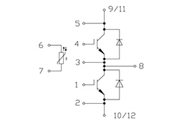 Topología del módulo IGBT FF1400R12IP4