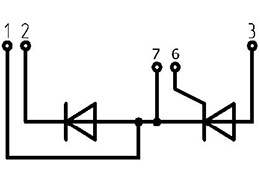 Módulo de diodo tiristor MD/T3-260-44-A2