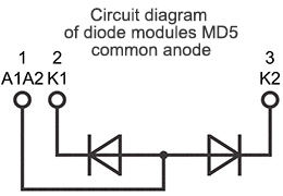 Diagrama de conexión del módulo MD5-515-36-A2