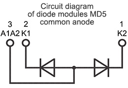 Diagrama de conexión del módulo MD5-800-44-D