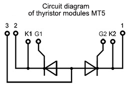 Diagrama de conexión de los módulos MT5-1250-8-D