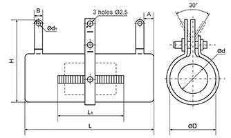 Dibujo de una resistencia ajustable