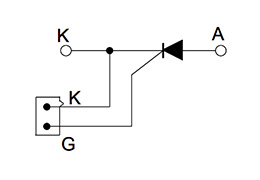 Diagrama de circuito de los módulos tiristores