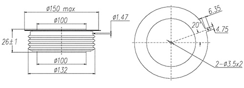 Dimensiones del tiristor