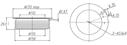 Dimensiones del tiristor